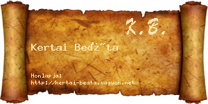 Kertai Beáta névjegykártya