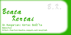 beata kertai business card